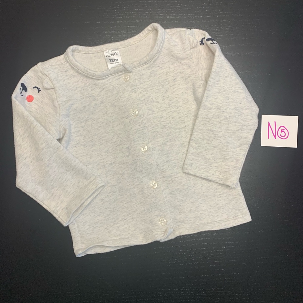 ⭐️5/$10.00⭐️ Carter's 12m Grey Button Up Sweater